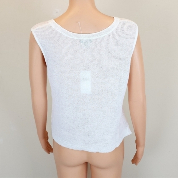 Splendid White Knit Twist Hem Sleeveless Top - Picture 4 of 9